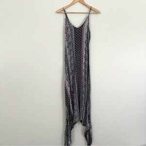 Knox Rose Paisley Print Boho Spaghetti Strap Tie Bottom Maxi Dress, Size XS